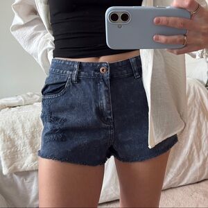 Stylish Navy Denim Women's Shorts